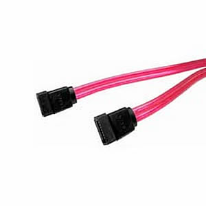 18" Translucent Red SATA Cable With Right Angle Co