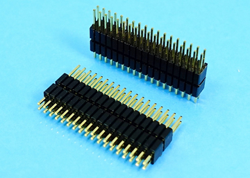 1.27mm Pin Header H:2.5 W:3.4 Dual Row Dual Base Straight DIP Type