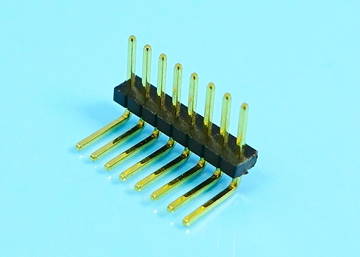 1.27mm Pin Header H:1.0 W:2.1 Single Row Down Angle DIP Type