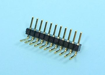 1.27mm Pin Header H:1.5 W:2.1 Single Row Down Angle DIP Type