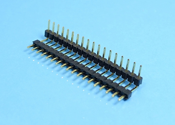 2.0mm Pin Header H:2.0 W:2.0 Single Row Dual Base Up Angle DIP Type