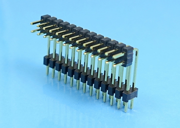 2.0mm Pin Header H:2.0 W:4.0 Dual Row Dual Base Up Angle DIP Type