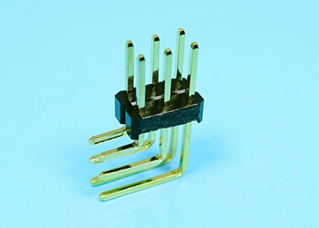 LP/H254RGP a A c／b -3xXX - 2.54mm Pin Header H:2.5 W:7.5 Three Row Down Angle DIP Type - LAI HENG TECHNOLOGY LTD.