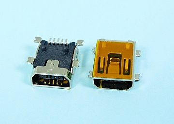 MINI USB A/B Type 5Pin Female  SMT With Post &Mylar