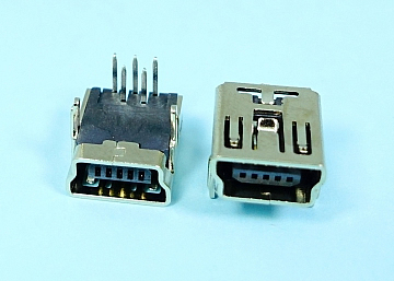 MINI USB B Type 5Pin Female  Right Angle  (90ﾟ)  DIP