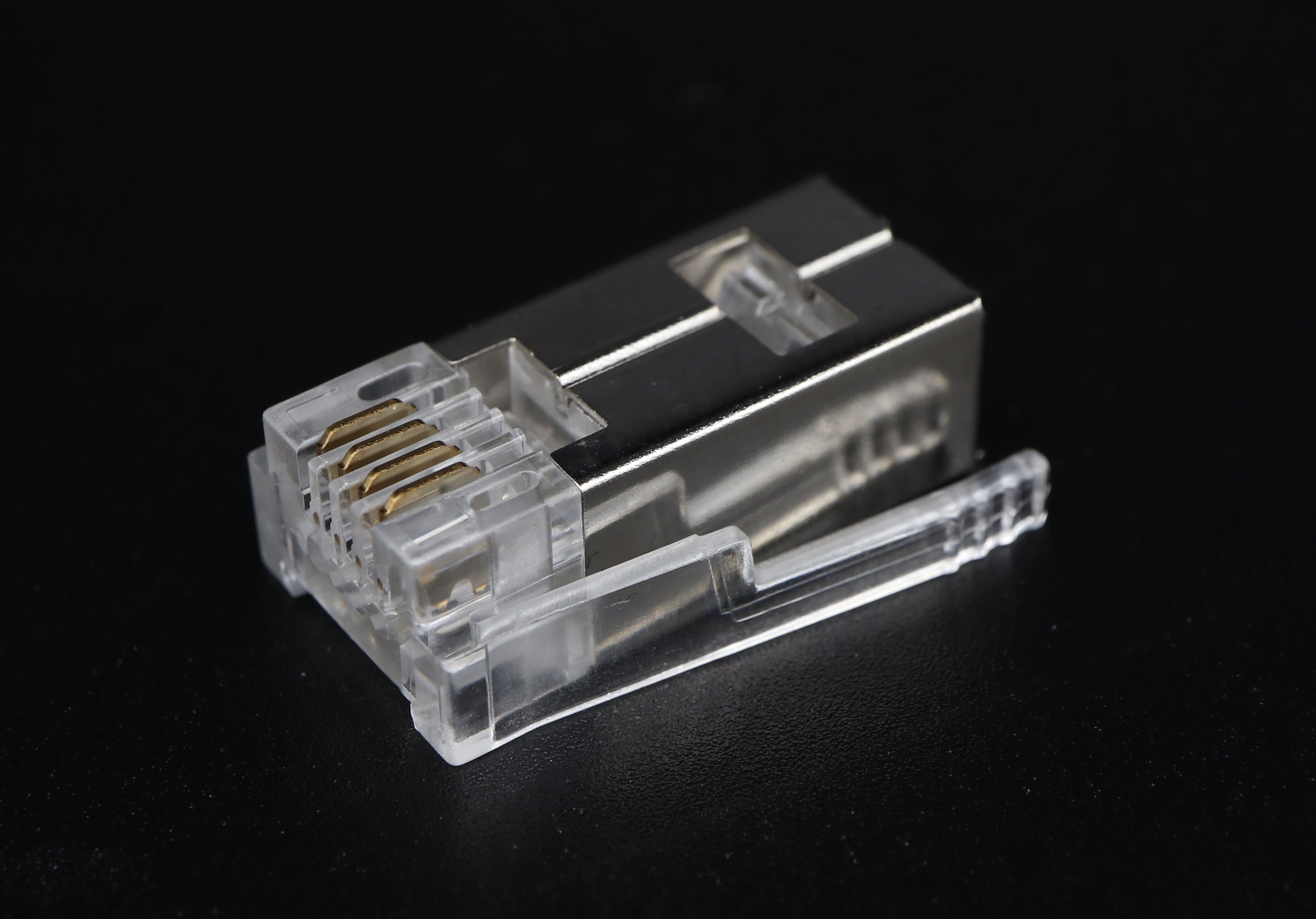 P4-011 - RJ9 Modular Plug 4P4C-F  Shielded - 2 latches - Plug Master Industrial Co., Ltd.