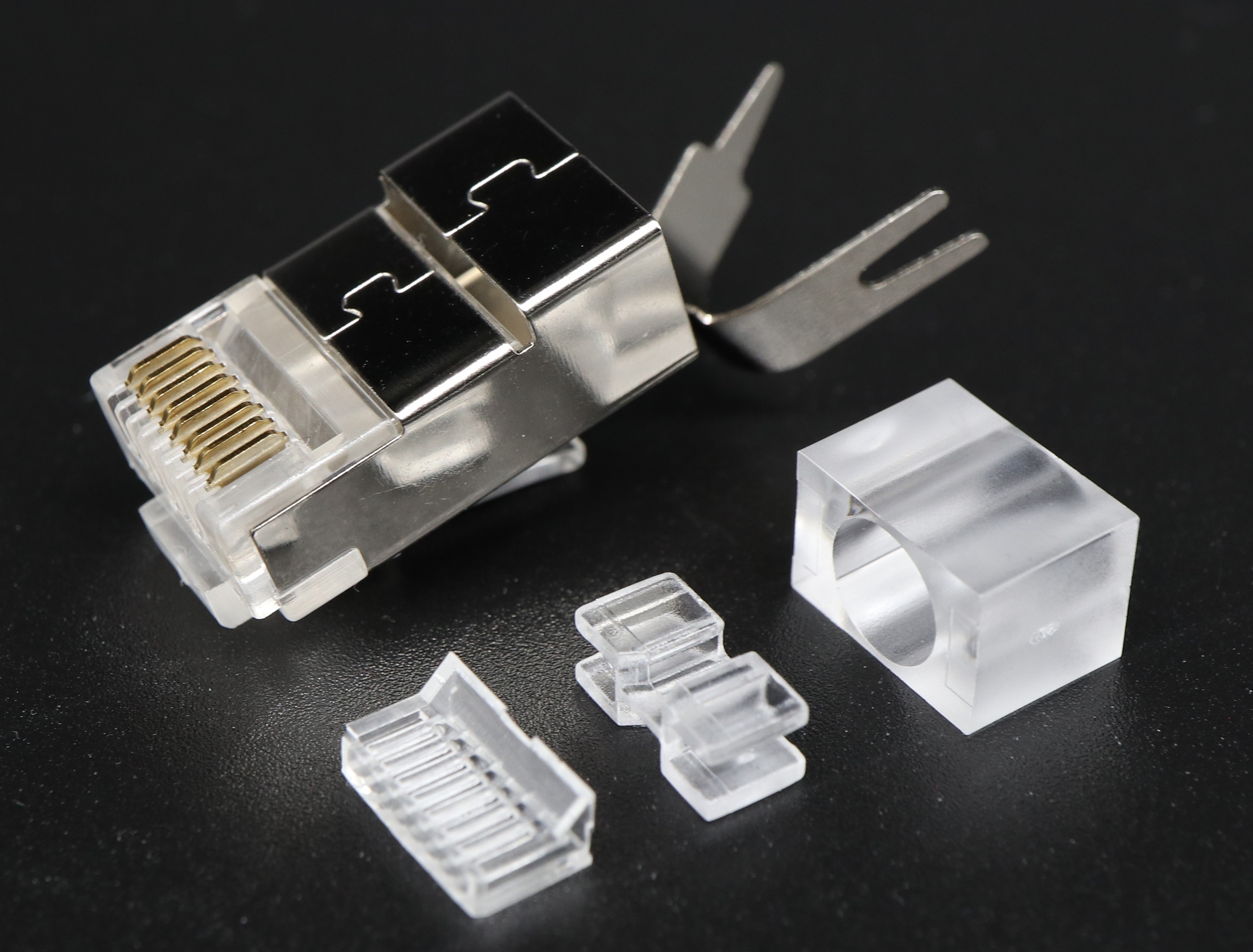 P8-074-1 - C6A 8P8CF STP-Stopper RJ45 Modular Plug - Plug Master Industrial Co., Ltd.