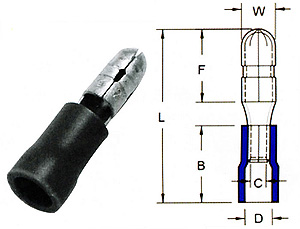 371004 - Bullet-Male Quick Disconntors-PVC Insulated  - YEONG CHWEN INDUSTRIES CO.,LTD.